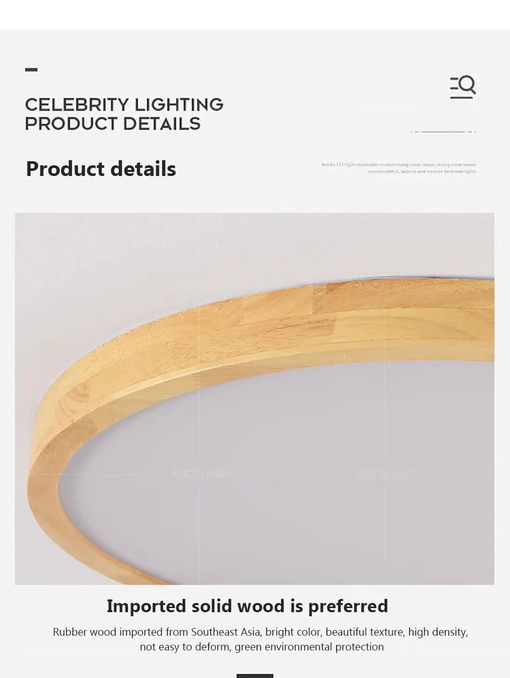 Wooden Ceiling Light Nordic LED Round Ultrathin Ceiling Lamps For Bedroom Living Room Office Minimalist Home Decoration Lighting