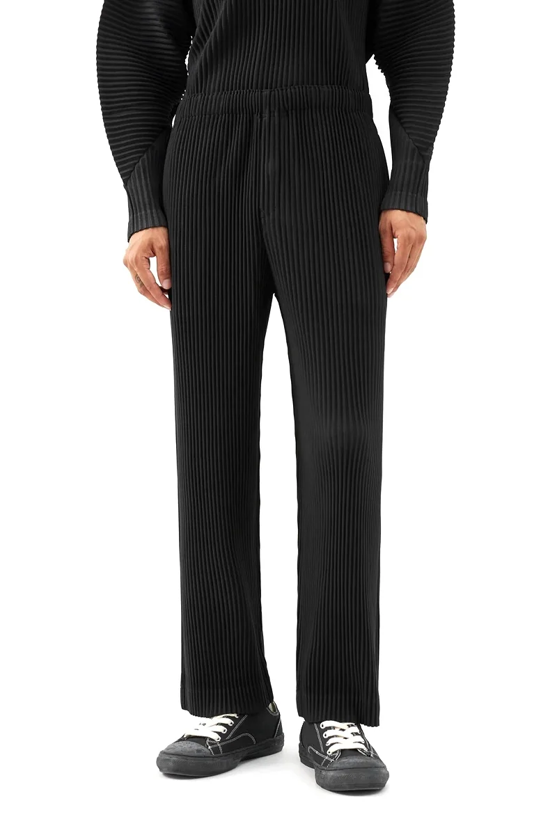 Miyake Pleated Men Trousers Baggy Straight Pants Fashion Casual Pants Japanese Style Miyake Pleated Pants