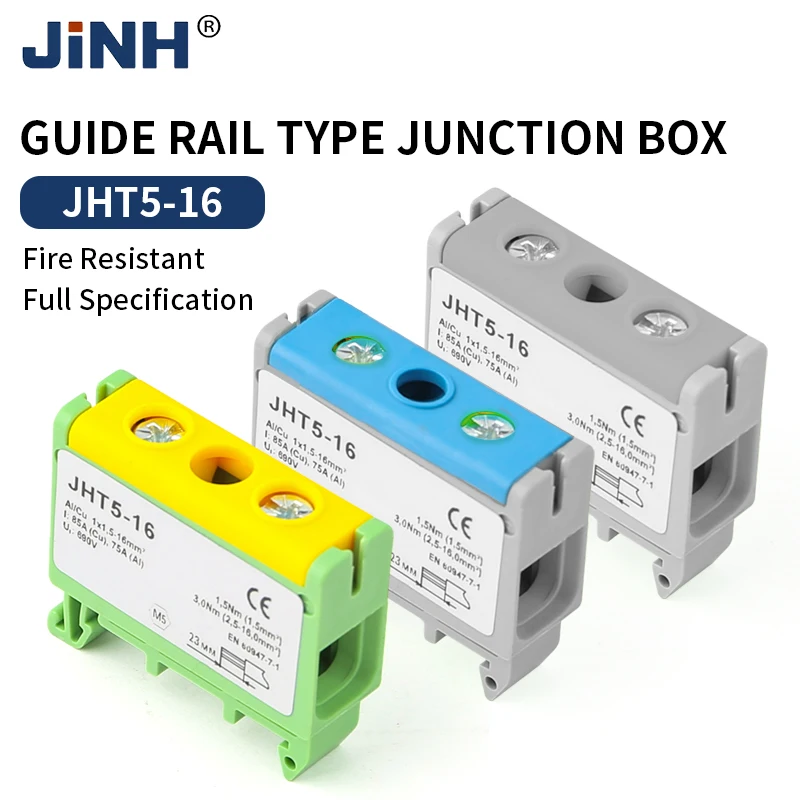Multi-Color Aluminum Din Rail Terminal Block with Quick Wire Connectors