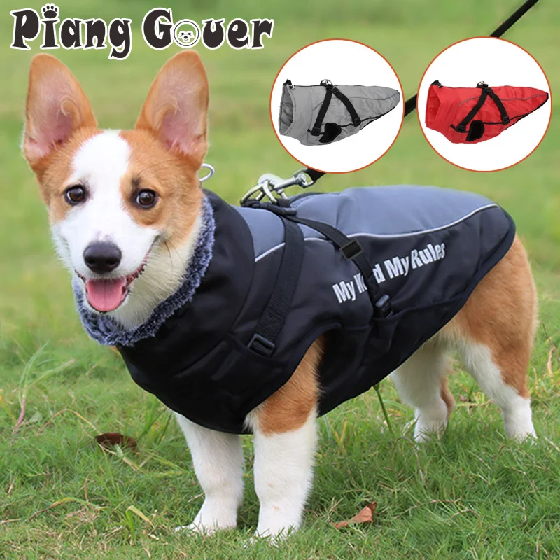 Kleine Hond Vest Winter Warm Pet Kleding Katoen Jas Harnas Voor Medium Bulldog Grote Hond Kleding Jas _ - AliExpress Mobile