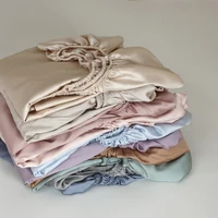 High End Mulberry Silk Fitted Sheet with Elastic Bands Full Around Mattress Cover Smooth Non Slip Bed Cover Bedding 100/160/200 1