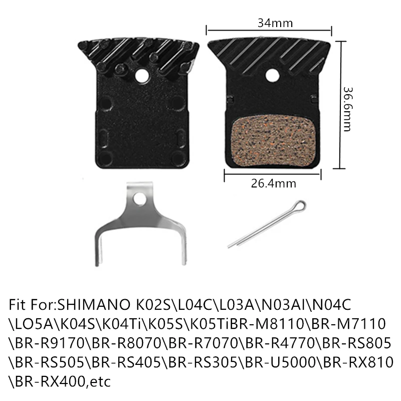 Bicycle Disc Brake Pads Bicycle Ceramic Disc Brake Pads Cooling Fins Ice Tech for Shimano XT SLX Deore DURA ACE ULTEGRA TIAGRA MTB Road Hydraulic Brake