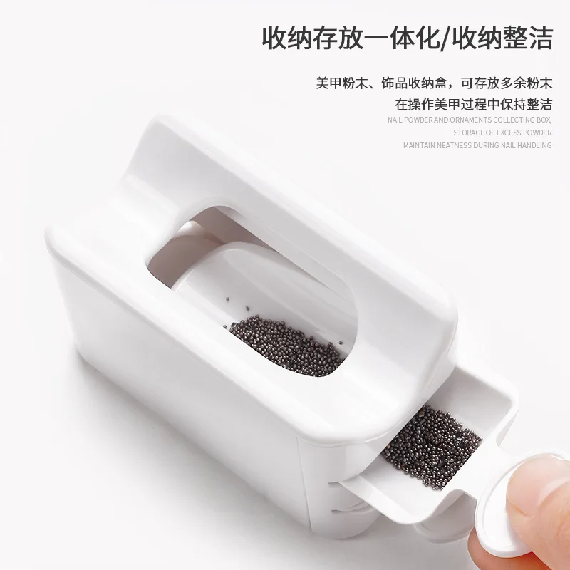 Double French Powder Box for Nail Glitter Powder Recycling portable nail tools,acrylic nail powder,nail powder
