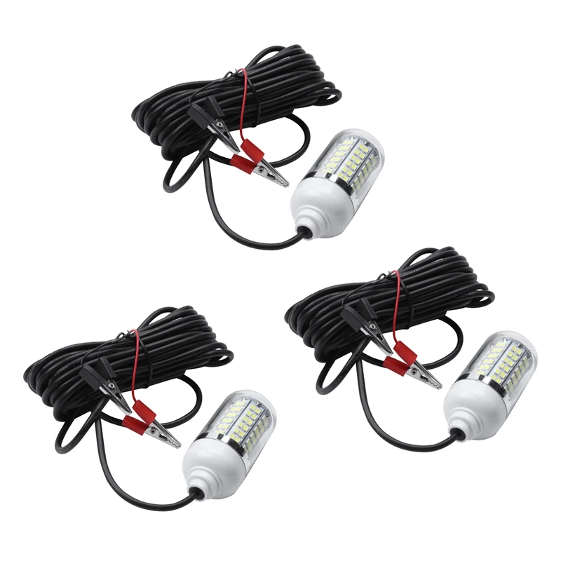 

3X 12V 15W Fishing Light 108Pcs 2835 LED Underwater Fishing Light Lures Fish Finder Lamp Attracts Prawns Squid Krill