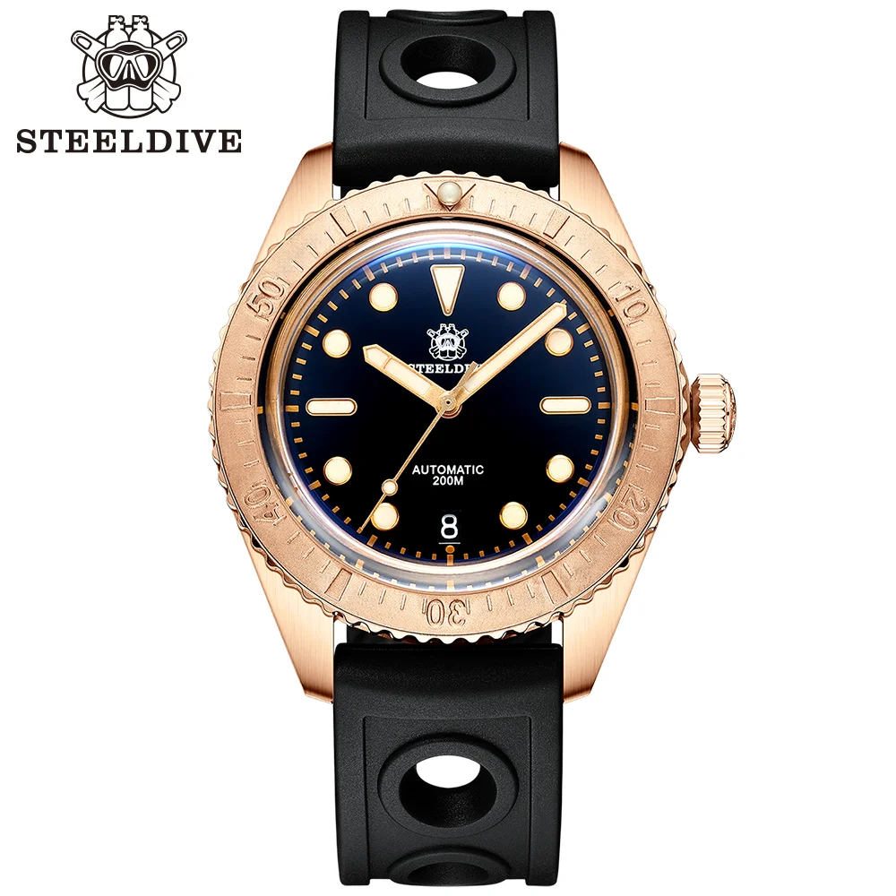 

STEELDIVE Official SD1965S Bronze Mechanical Men's Wristwatch NH35 Movement Swiss Luminous 20Bar Waterproof Luxury Diving Watch