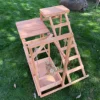 19518-adb808.jpg Chicken Activity Play Chicken Perches for Poultry Run, Swing Stand, Wood Chicken Toy for 3-4 Birds, Wooden Chicken Coops Accessory with Multiple Perches & Ladder & Feeder