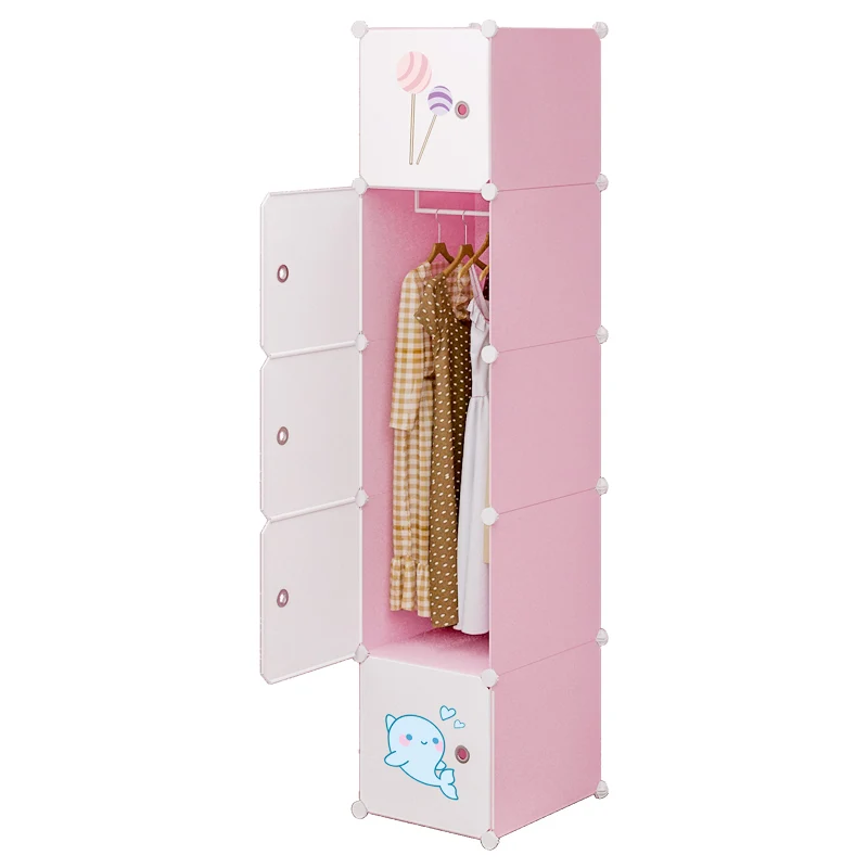 

Simple wardrobe household bedroom children's clothes storage cabinet small apartment dormitory rental room storage cabinet