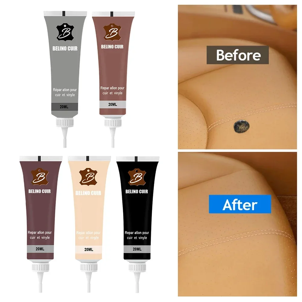 Leather Repair Gel 20ml Leather Repair Gel Car Repair Scratches Cracks Sofa Car Seat Leather Complementary Refurbish Cream Paste with Sponge