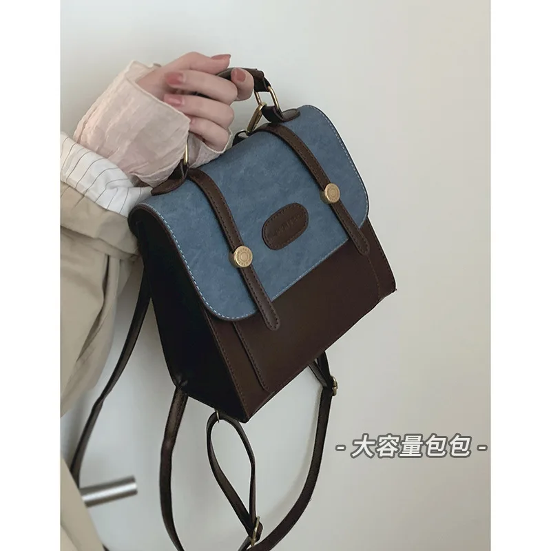 Retro Backpack For Women Winter 2023 New Trend Student Backpack Multi-Functional Schoolbag Portable Travel Bag Free Shipping