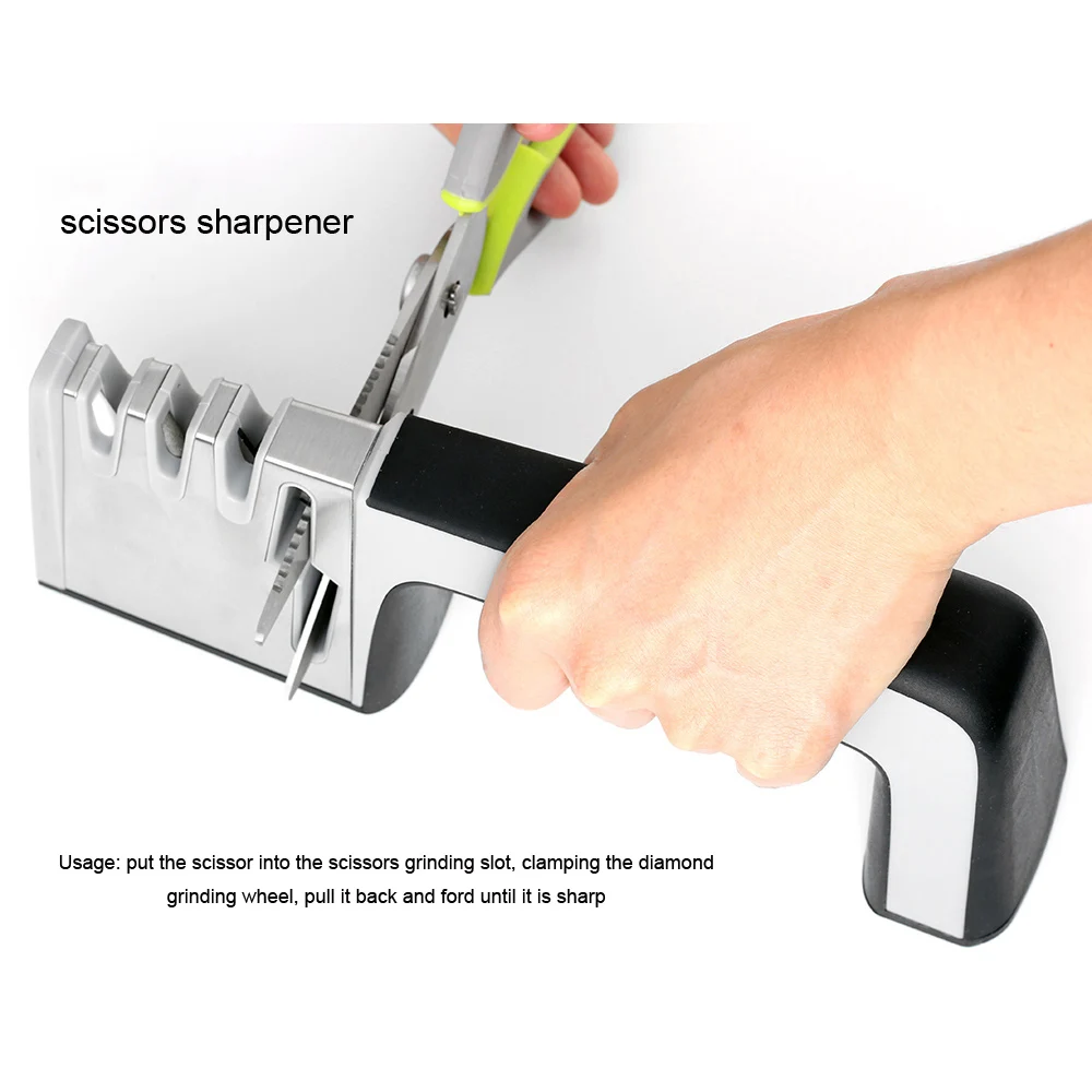 PriorityChef Knife Sharpener for Straight and Serrated Knives, 2-Stage  Diamond Coated Wheel System, Sharpens Dull Knives Quickly, Safe and Easy to  Use 