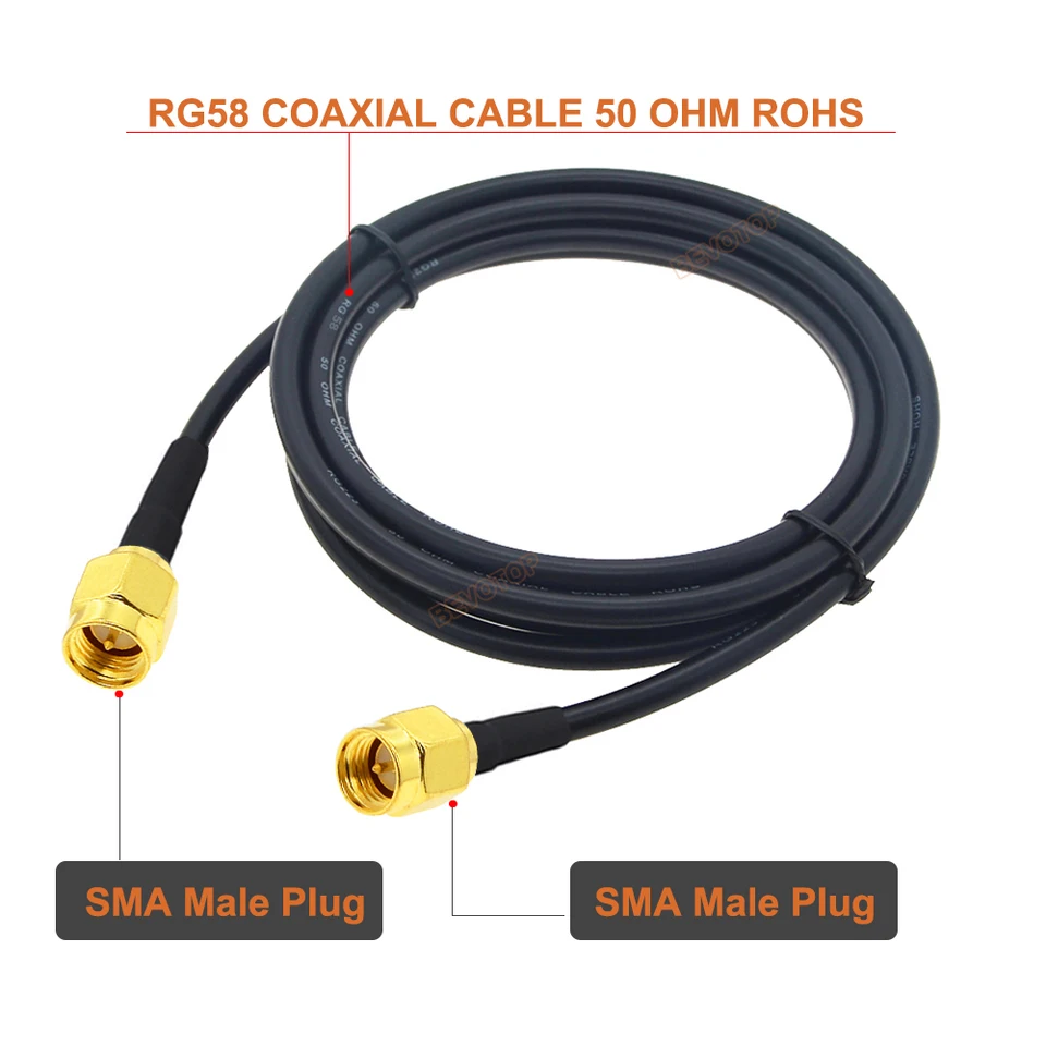 Câble Coaxial Uxcell N Mâle Vers RP-SMA Mâle 50 Ohm 20 Pouces (51cm) – Neuf