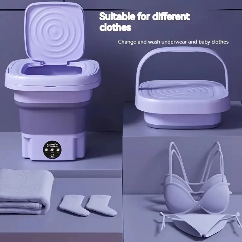 Folding washing machine household wash-off dual-purpose vertical mini washing machine baby underwear underwear socks etc