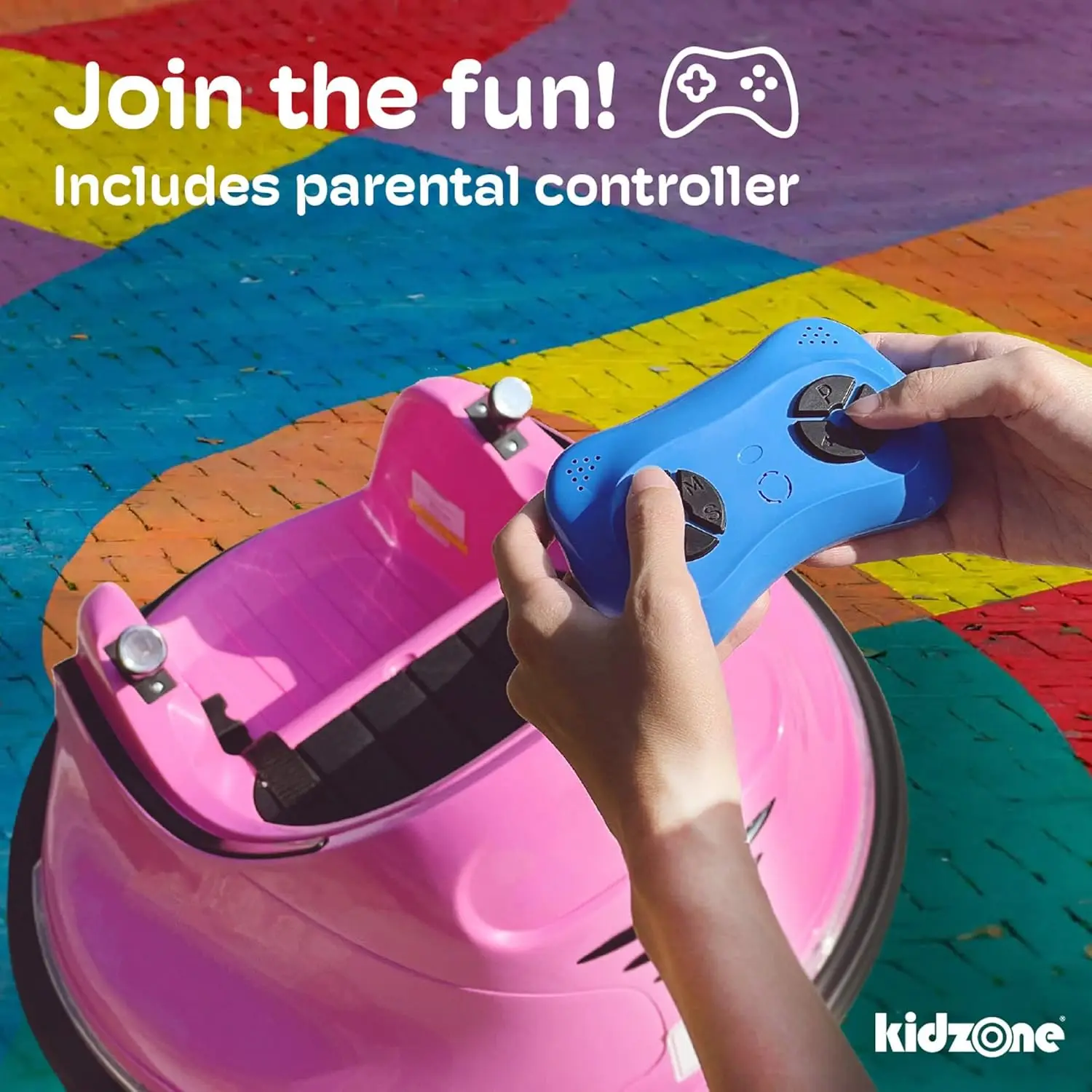 12V 2-Speeds Electric Ride On Bumper Car for Kids & Toddlers 1.5-6 Years Old, DIY Sticker Baby Bumping Toy Gifts W/Remot