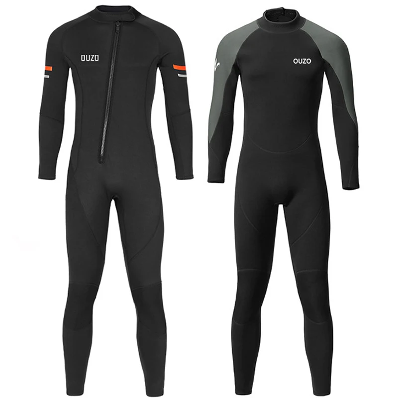 Mens Wetsuits Jumpsuit 3mm Neoprene Full Body Long Sleeve Outdoor Swimming Kayaking Surfing Drifting Diving Suit for Men