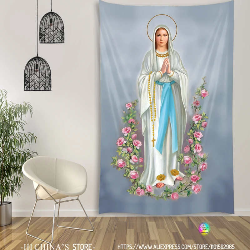 Jungfrau Mary Christus Jesus nach Hause dekorative Engel ästhetische Zubehör Wandbehang christliche Kirche Wand dekoration Raum dekor Kunst – Detail 6