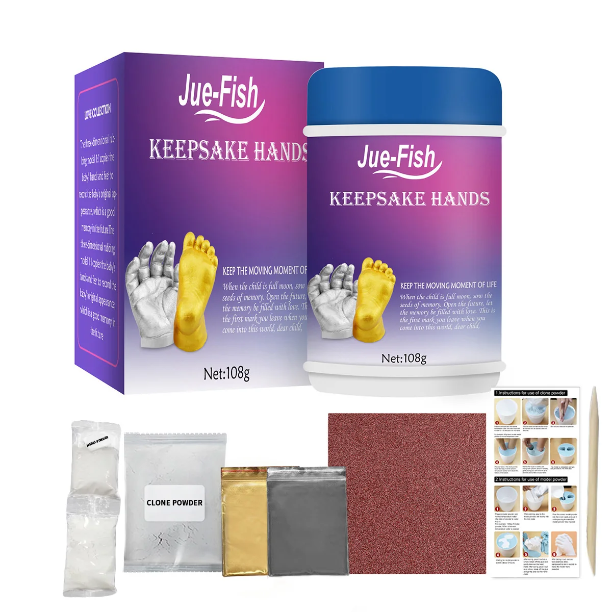 Hand and Footprint Kit Creative 3D Clone powder baby hand model Clone powder children full moon hand footprint souvenir model hand and footprint clay