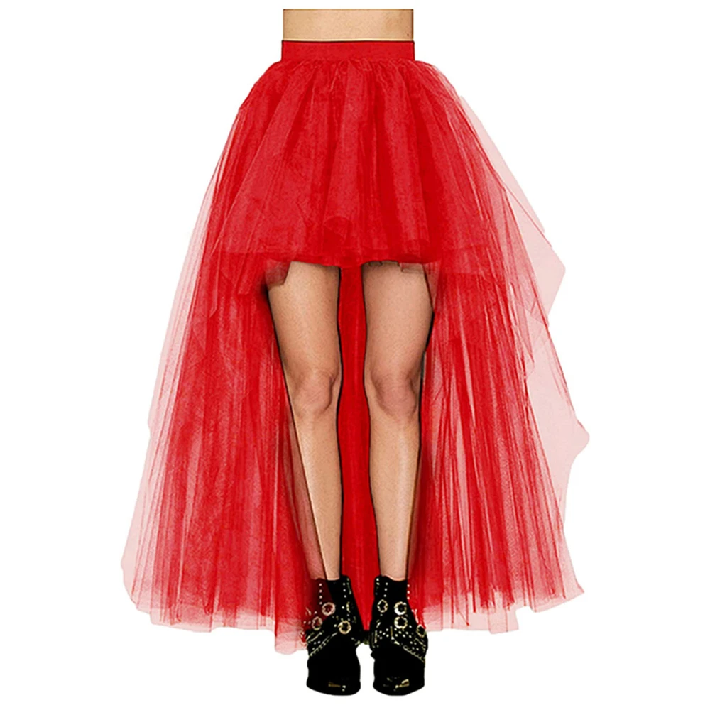 MisShow Karnevals-Tutu-Röcke, hoch-geschnittener, geschichteter, bauschiger Tüll-Petticoat, Fuchsia, elastische Taille, Rockabilly-Karneval-Party-Halbrock – Detail 25
