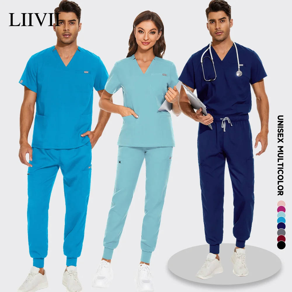 

Pet Grooming Work Clothes Hospital Doctor Suits Nursing Uniforms Dental Clinic Sets Nurse Medical Top Pant Nurse Workwear Unisex