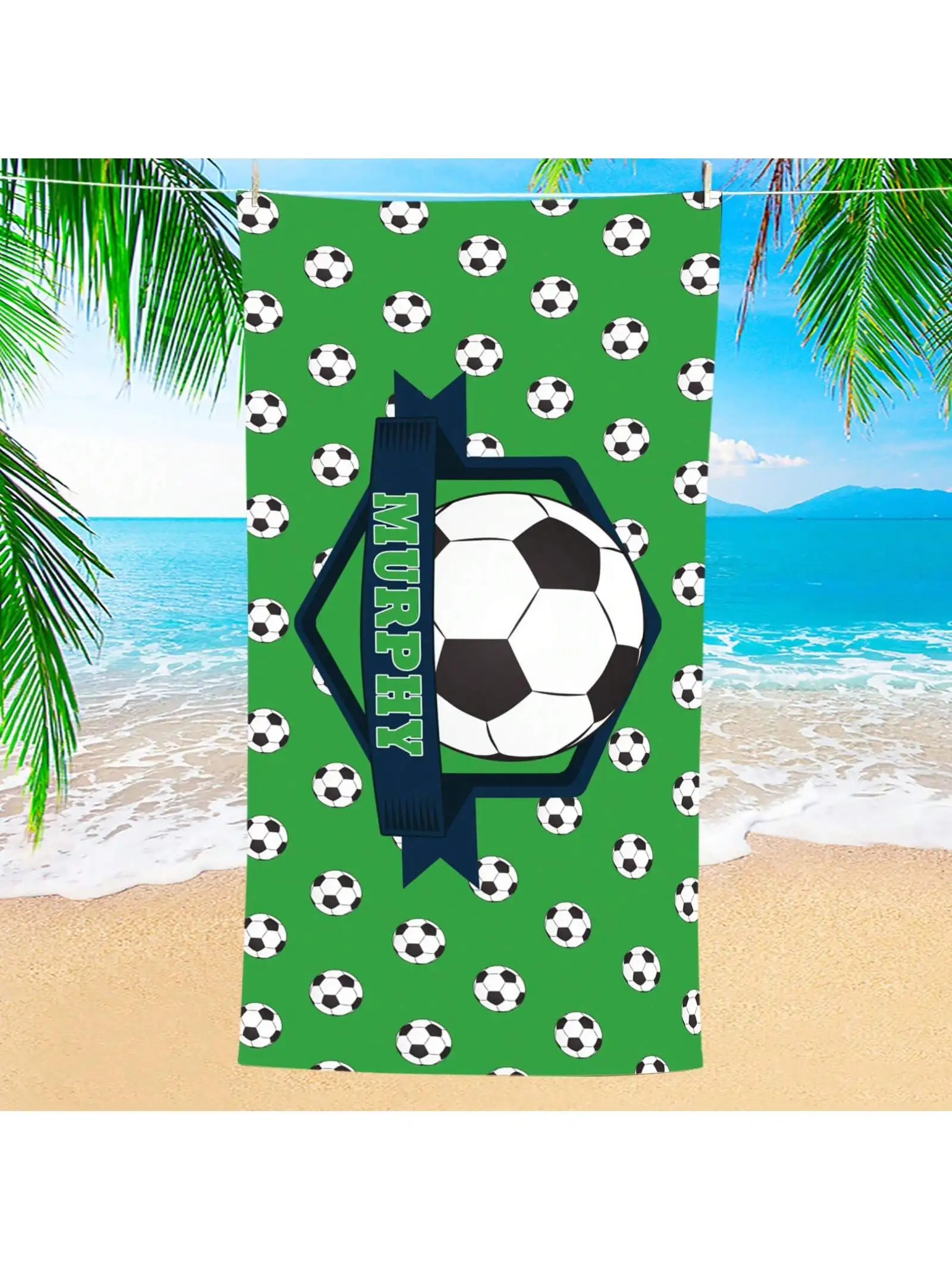 1 Stück personalisierter Text, individuelles Ball-Strandtuch, hochsaugfähiges Schwimmhandtuch, bequeme Strandmatte, stilvolles Poolhandtuch – Detail 8