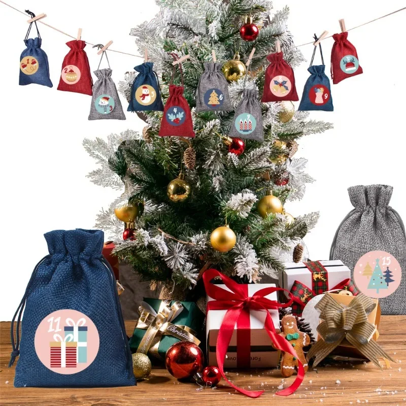 Digital Stickers Christmas Gifts 24 Round Seal Christmas Countdown Calendar Toys & Hobbies Classic Toys