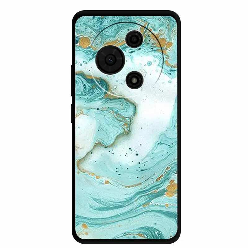 Gradient Marble Painted Silicone Phone Case - Shockproof Soft Cover