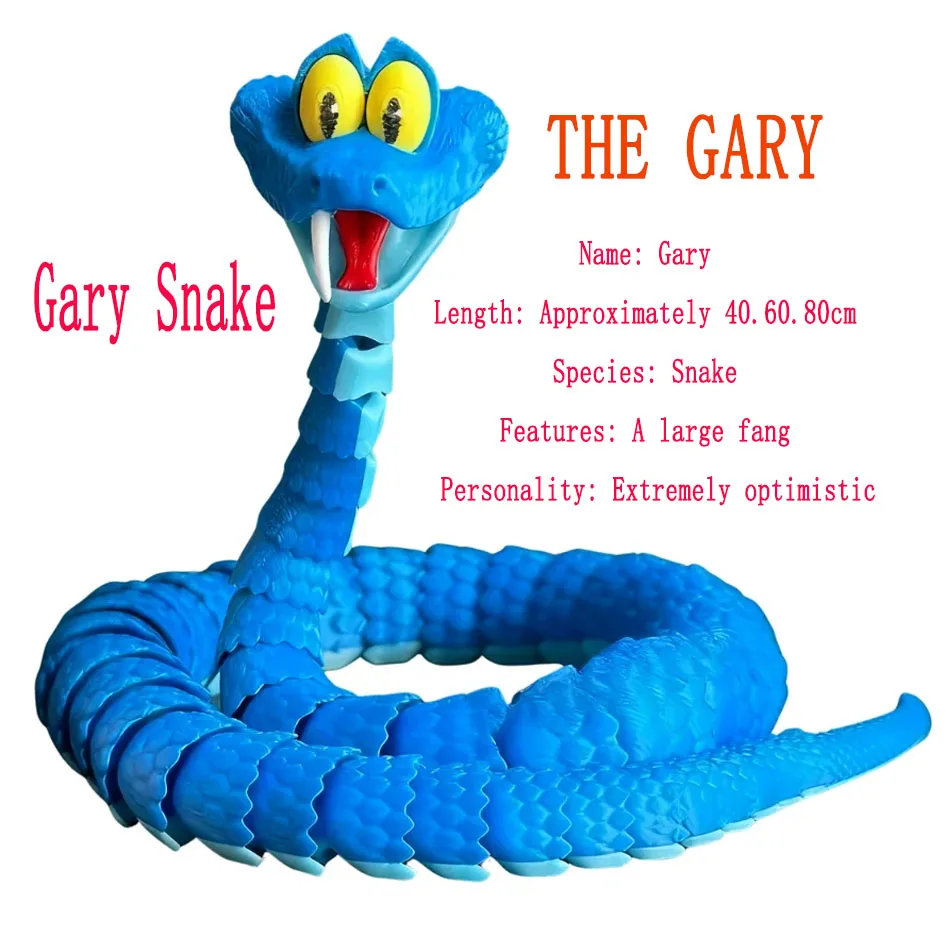60cm Gary Snake Disney Zootopia 2 Articulated Simulation Toy Snake 3d Printed Snake Gary Model Stress Relief Toys Child Gift