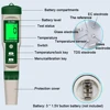 Digital PH Meter 10 in 1 Professional Water Quality Monitor Tester PH/EC/TDS/Salinity/Thermometer Multi-parameter Testing Meter 5