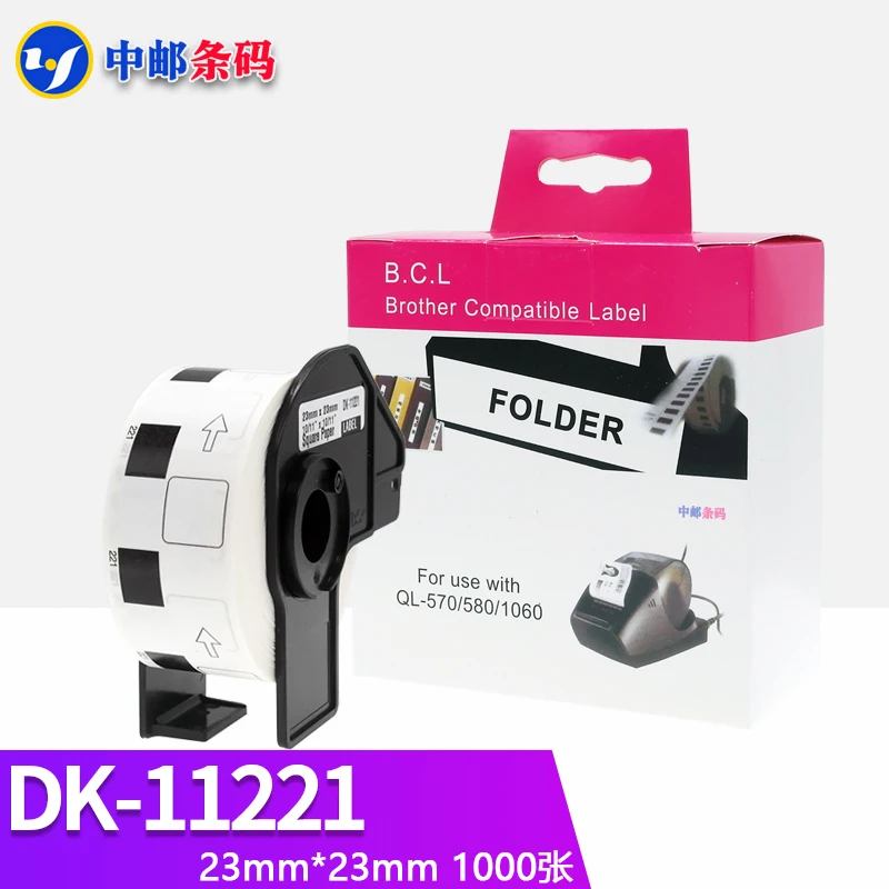 DK-11221 라벨 호환 100 롤, 23x23mm 다이 컷 작업, 브라더 열 프린터 QL-700, 800, 810, 820, 1100/1110 DK-1221