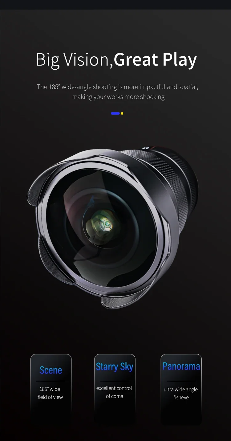 AstrHori MF 12mm F2.8 Full Frame Camera Lens 185° Ultra Wide Angle Manual Fishey