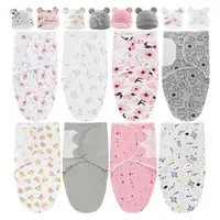 Swaddle Blanket For Newborns Cute Breathable Swaddling Blankets With Hat Comfortable Swaddles For Kids Girls Boys accessories 1