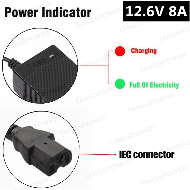 Caricabatteria Da 12,6 V 5A Per Caricabatteria Al Lio 18650 Li-ion