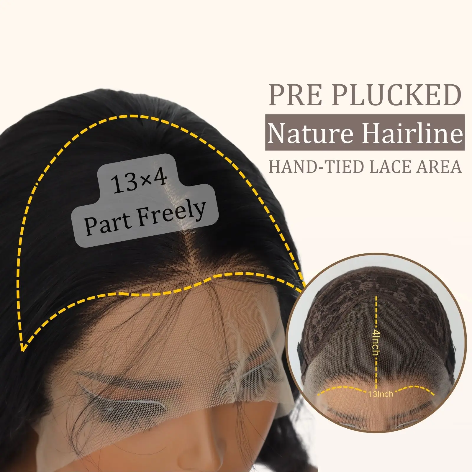 Natural Black 13×4 Lace Front Wig Long Body Wavy Synthetic Wigs Pre Plucked Natural Hairline Wig For Women