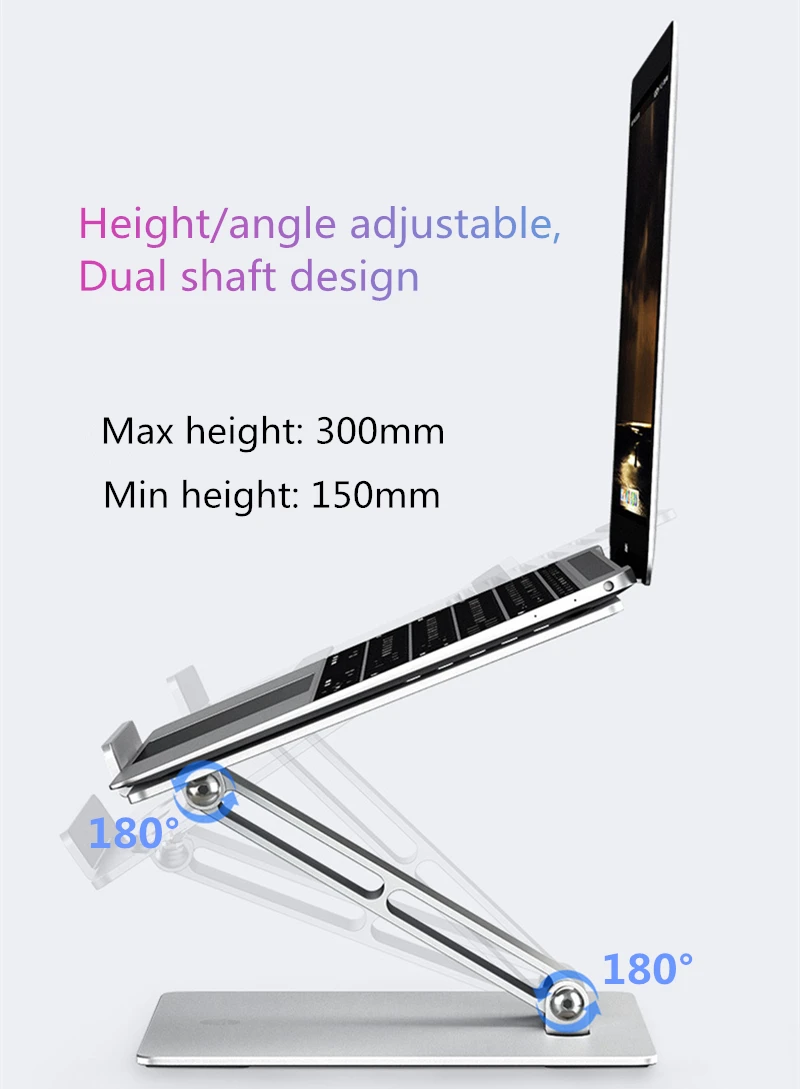 Suporte do Portátil Riser Altura Ajustável de Alumínio Dobrável Tablet Suporte Desktop Notebook Resfriamento Titular para Macbook 1117 Polegada - Imagem 6