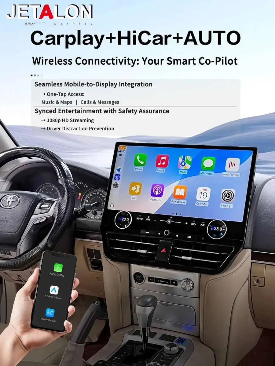 19.8" For Lexus Lx570 Android 13 Car Radio Touch Screen Carplay GPS Video Player