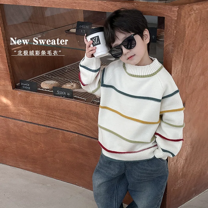 Men's Woolen Coat Autumn and Winter Korean Style Trendy Windbreaker Men's Short British Style Plus Velvet Coat Print
