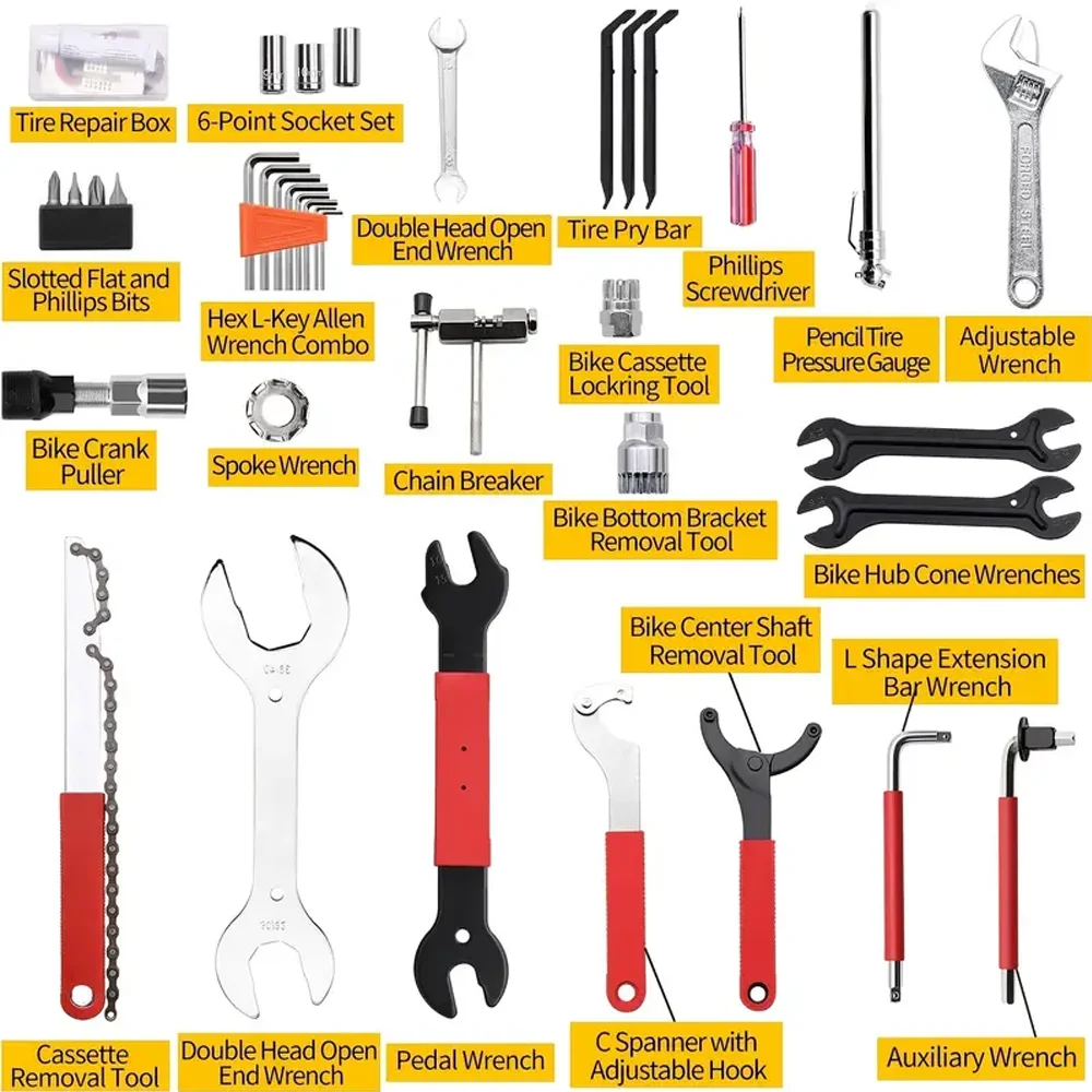 Fahrrad-Reparatur-Werkzeugsätze, 44-in-1-Werkzeugkasten, professionelles Wartungs-Service-Werkzeugset, Fahrrad-Werkzeuge, MTB, Rennrad-Reparaturwerkzeuge – Detail 14