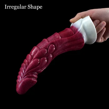 NNSX Irregular Dildo with Suction Cup Sexy Toys for Women Dragon Scale Animal Natural Bending Dick Flexible Silicone Sex Shop 5