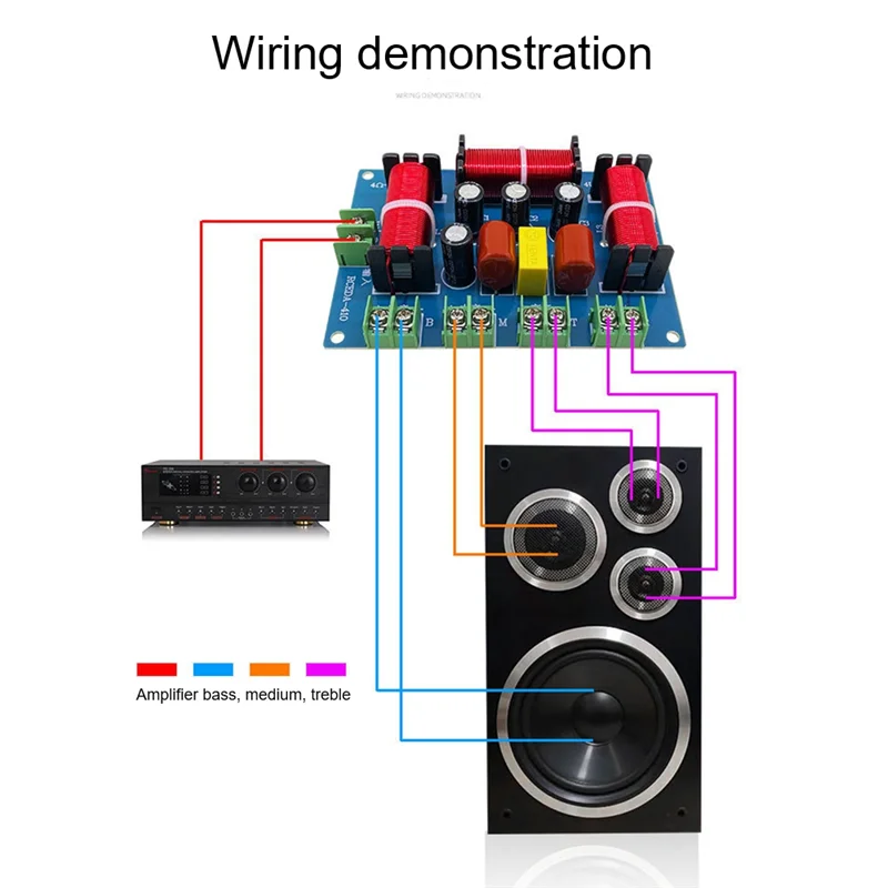200W Speaker Crossover Double Treble+Midrange+Bass 4 Way Speaker Audio Frequency Divider Home Theater Divider