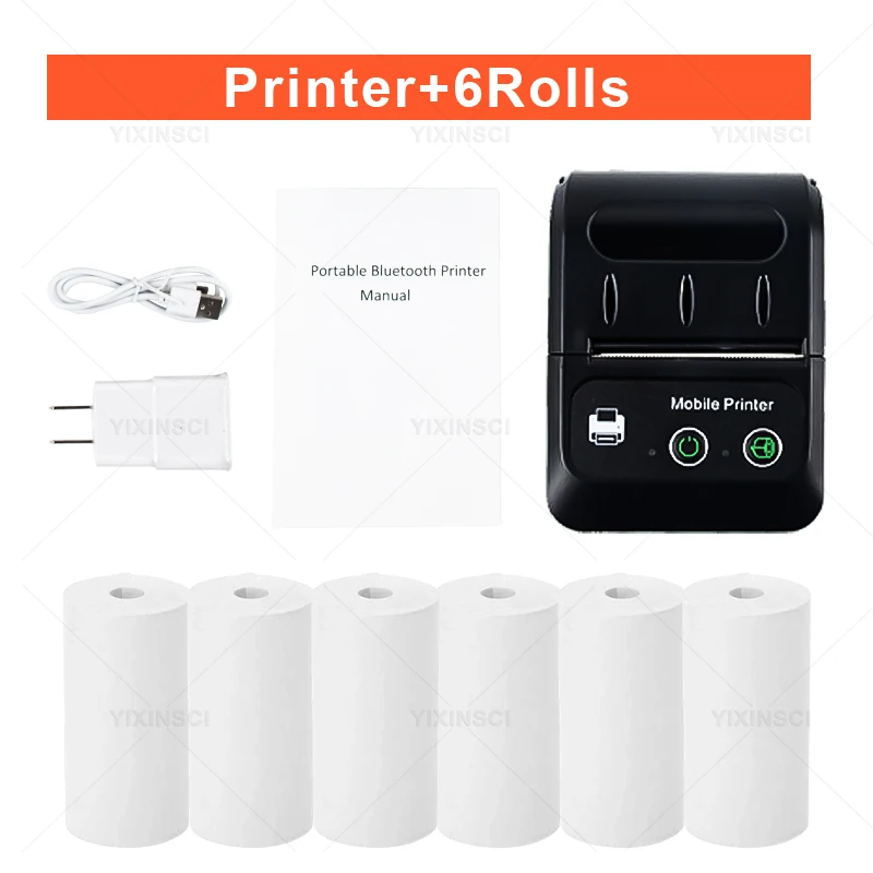 58mm Portable Thermal Receipt Printer Mini Size To Carry On Works With Android & iOS Handheld Wireless Bluetooth Printer mini printer Printers