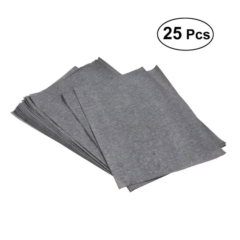 25sheets/bag Transfer Paper Tracing Paper Graphite Carbon Paper Painting Carbon Coated Paper (Gray and Black)