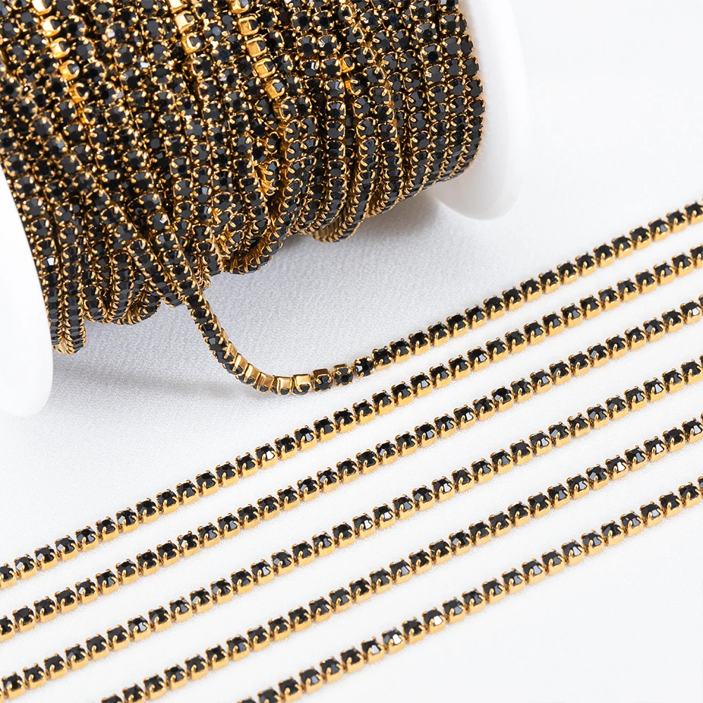 

Оптовая продажа, стильная цепочка из нержавеющей стали, ювелирное изделие с цирконом, 1 метр, Женское Ожерелье-чокер, аксессуары для изготовления браслетов своими руками