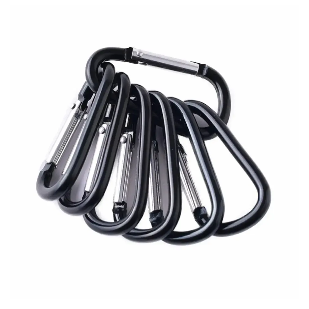 

Premium Black Aluminum Alloy D Carabiner Spring Carabiner Hooks Keychain Climbing New Outdoor Climbing Camping Hiking