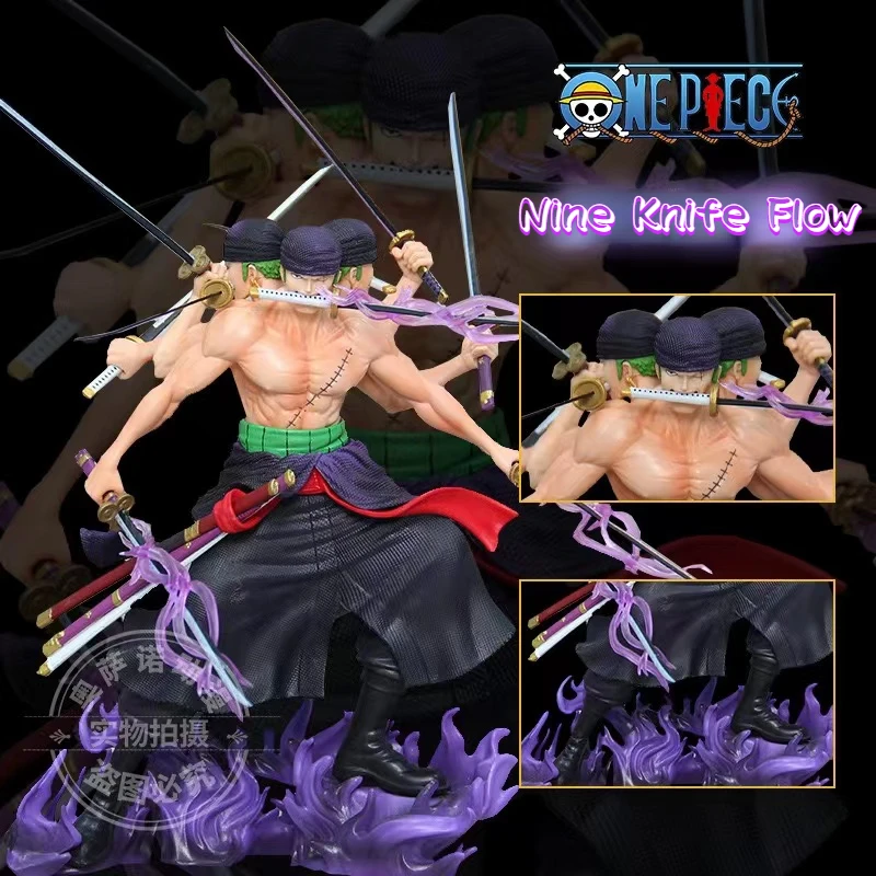 

Фигурка ророноа Зоро, Аниме One Piece, 29 см, в стиле девяти мечей, с тремя головами и шестью руками, Коллекционная модель, игрушка в подарок
