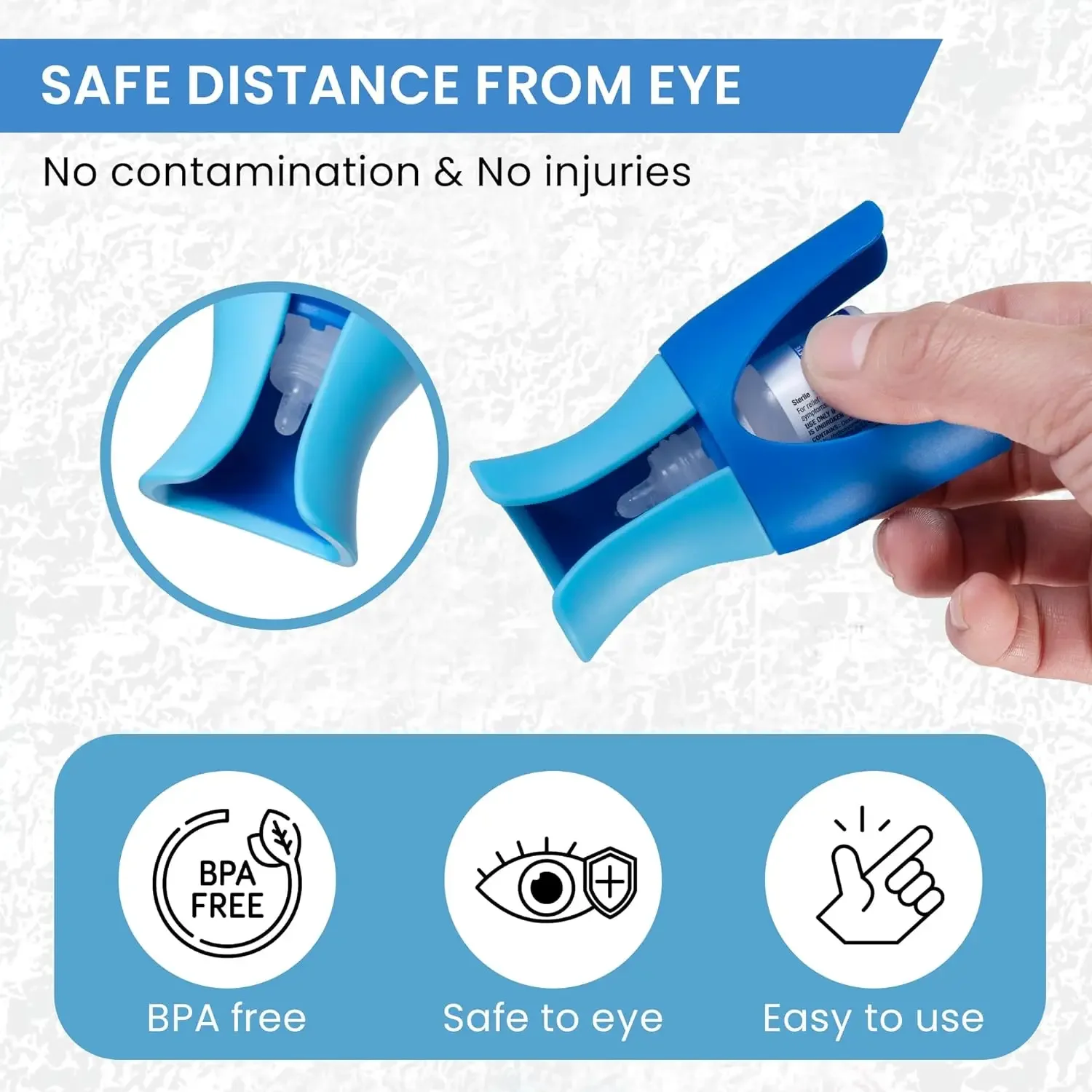 Reusable Eyedrops Holder Eye Drops Bottle Helper Eye Ointments Drops Holder Device Eyedrop Guide Aid Help Applicator Care Tool