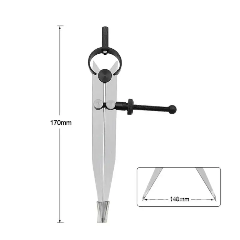 

DIY Wing Divider Lockable Carbon Steel Adjustable Leather Compass Creaser Gauge