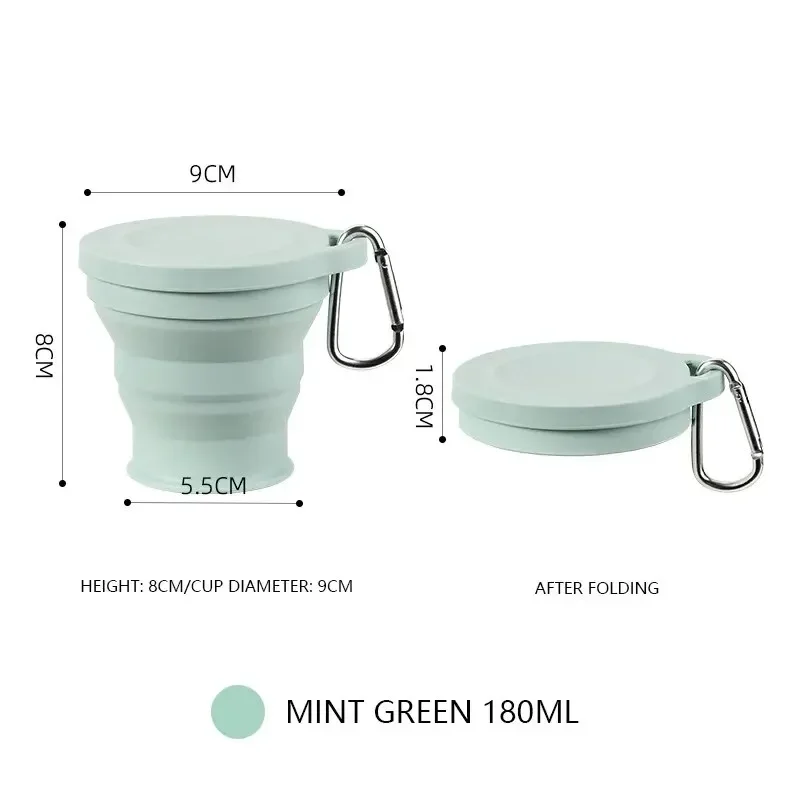 Outdoors Silicone Folding Cup with Hanging Hole Creative Water Cup Travel Portable Washing Fashion Travel Silicone portable cups