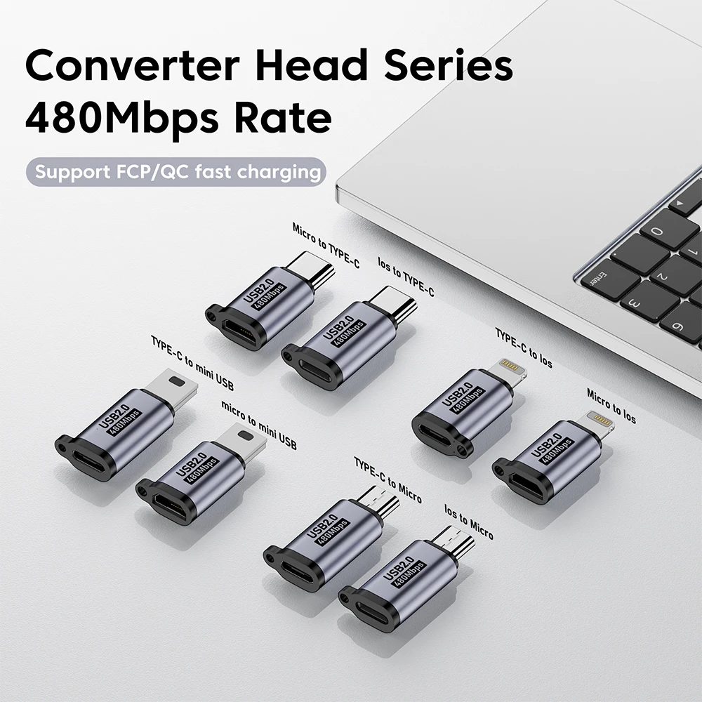 Type C To Lightning adapter iphone Micro USB To USB C adapter 480Mbps Fast charging Data Transfer IOS Micro adaptador type c adapter