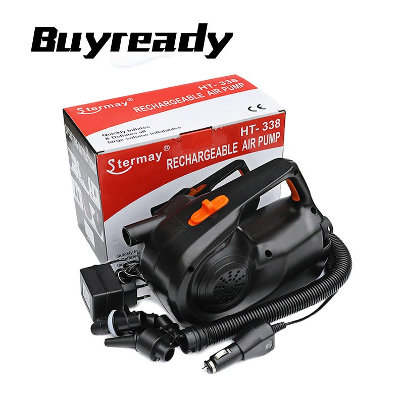 Ht338 12v For Inflatable Boat Kayak Air Bed Mattress High Power Ac/car Rechargeable Pump Air