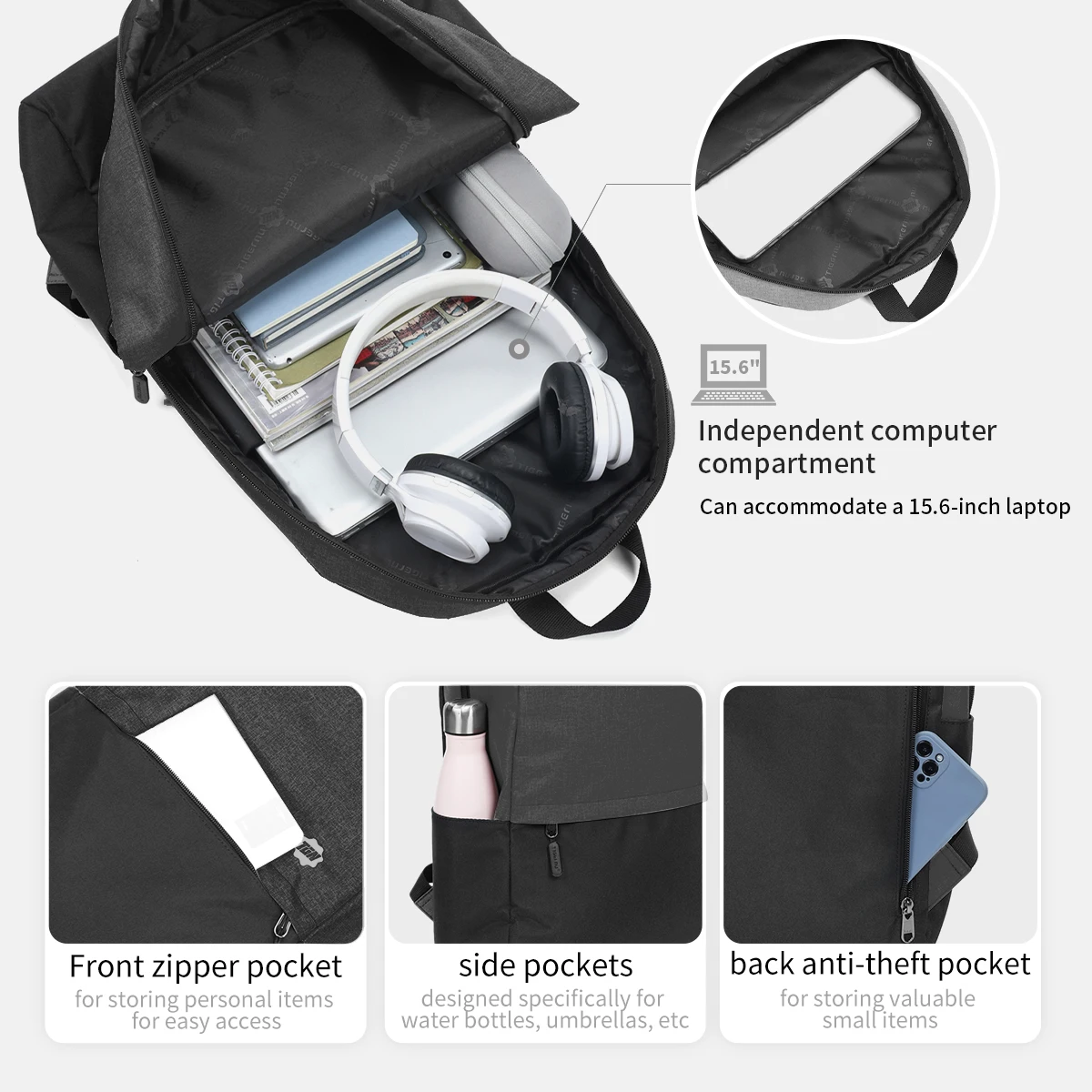 Casual Backpack for Men Women 15.6inch Laptop Backpack Fashion Schoolbag Teenager Men Travel Backpacks