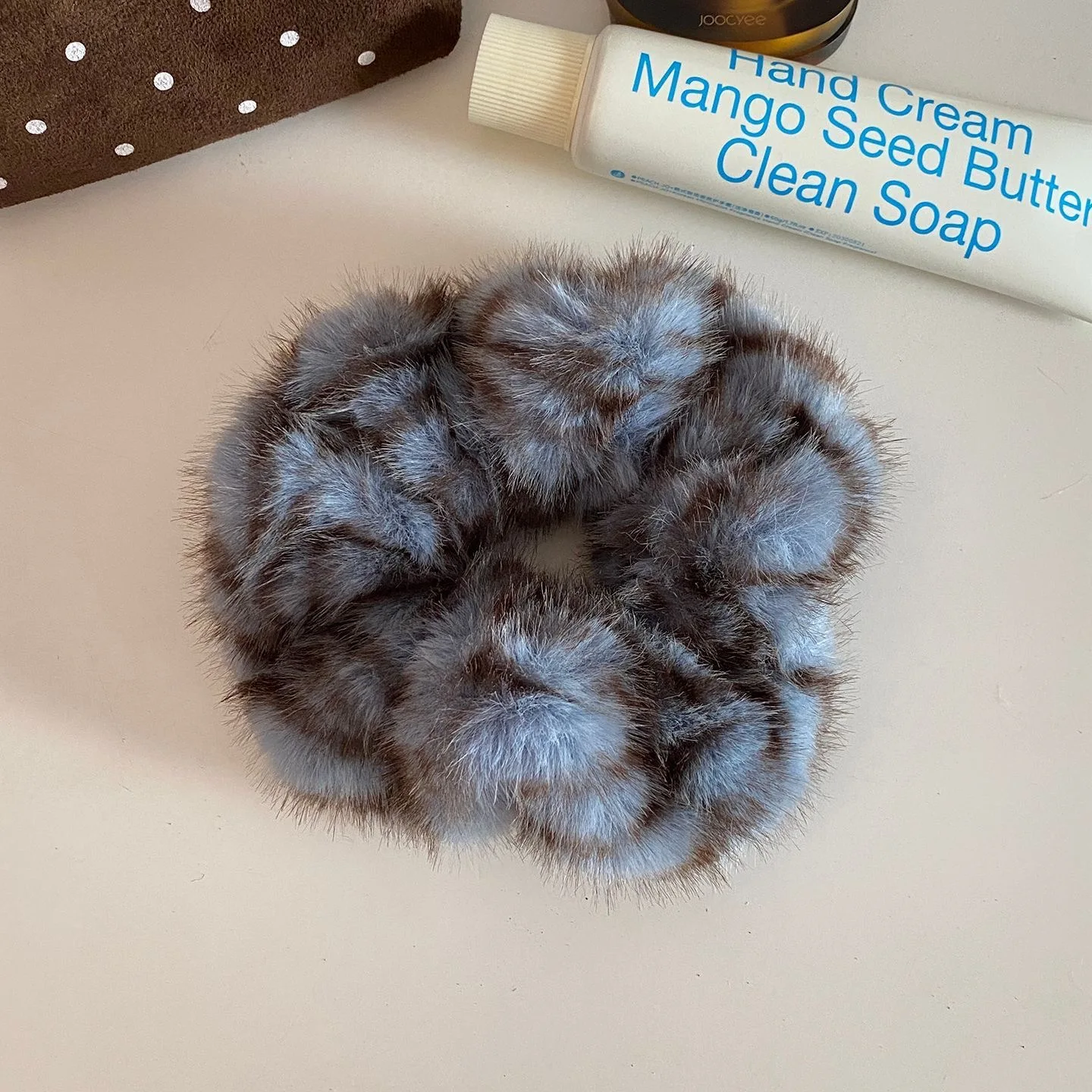 1pc Herbst und Winter Retro Mode Leopard Print Fuzzy Haar Scrunchie Hohe Elastische Plüsch Große Haar Krawatte für Frauen – Detail 10